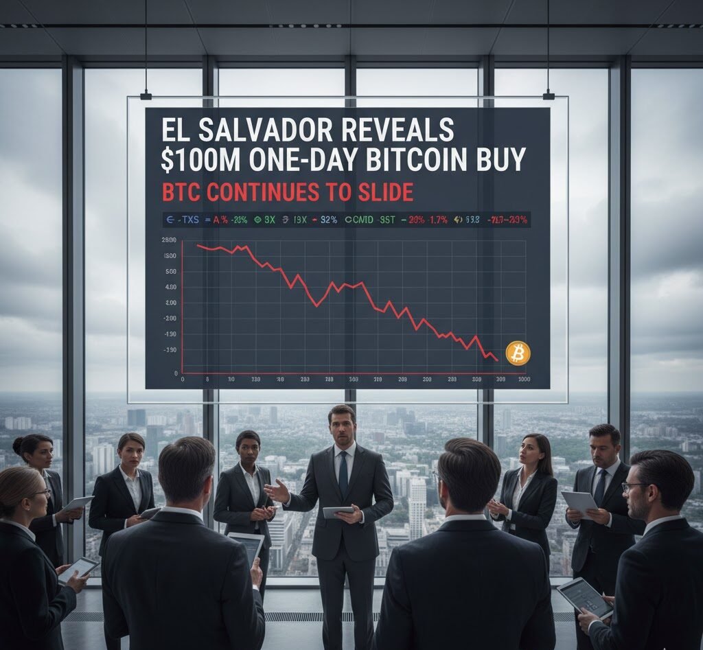 El Salvador Reveals a $100 Million One-Day Bitcoin Buy as BTC Continues to Slide