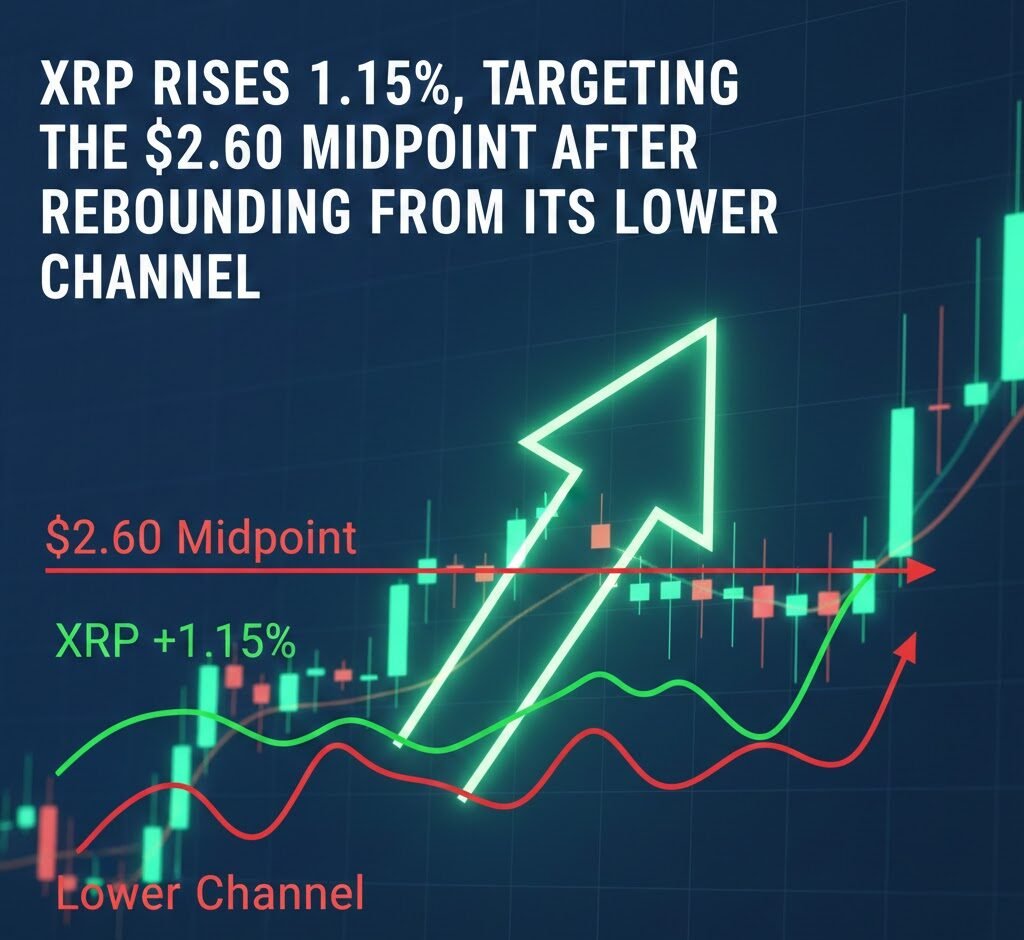 XRP Rises 1.15%, Targeting the $2.60 Midpoint After Rebounding From Its Lower Channel