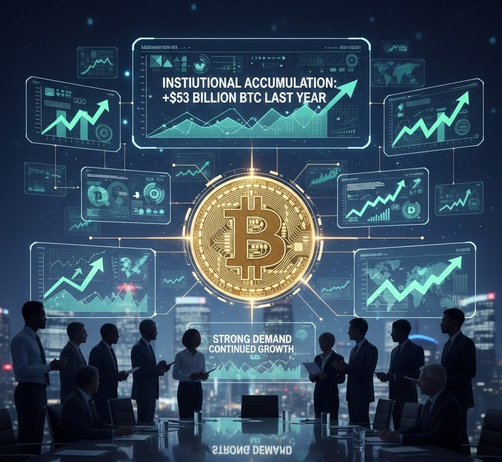Analysis: Institutional Demand for Bitcoin Remains Strong, with Institutions Accumulating Approximately $53 Billion Worth of BTC in the Past Year