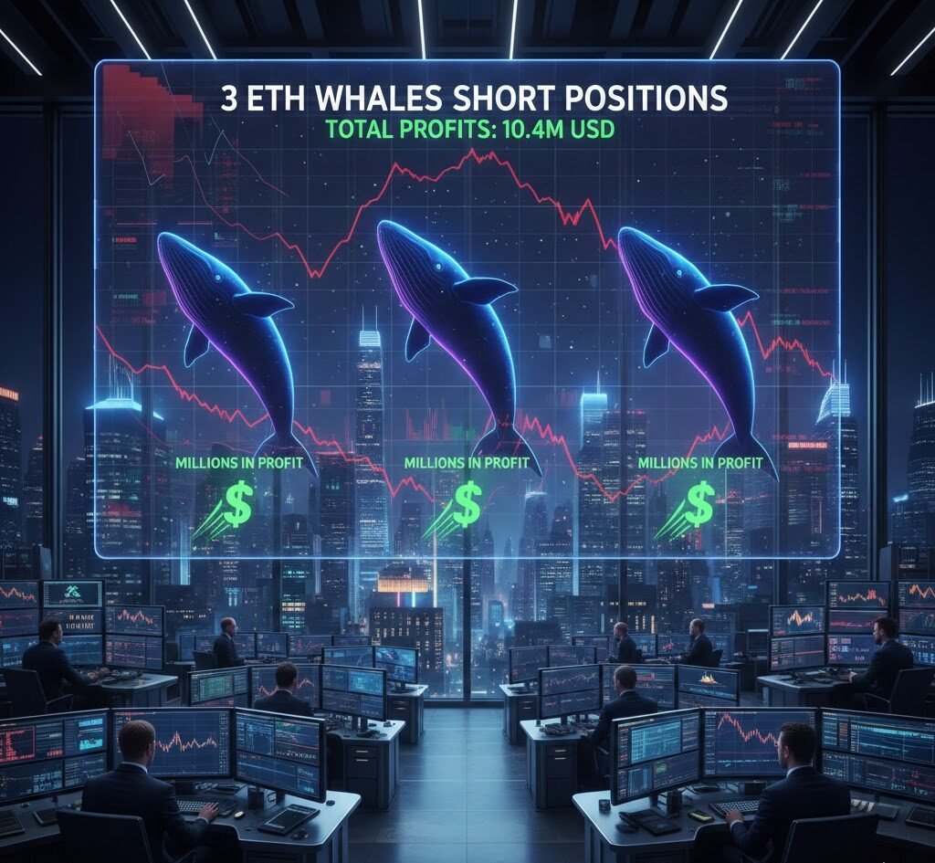 3 ETH Whales Short Positions in the Millions in Profit