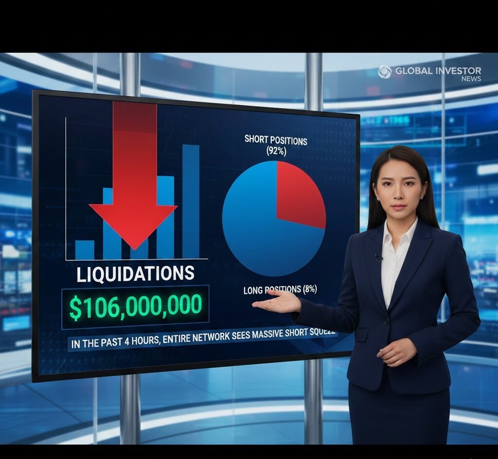 In the past 4 hours, the entire network has seen $106 million in liquidations, primarily from short positions