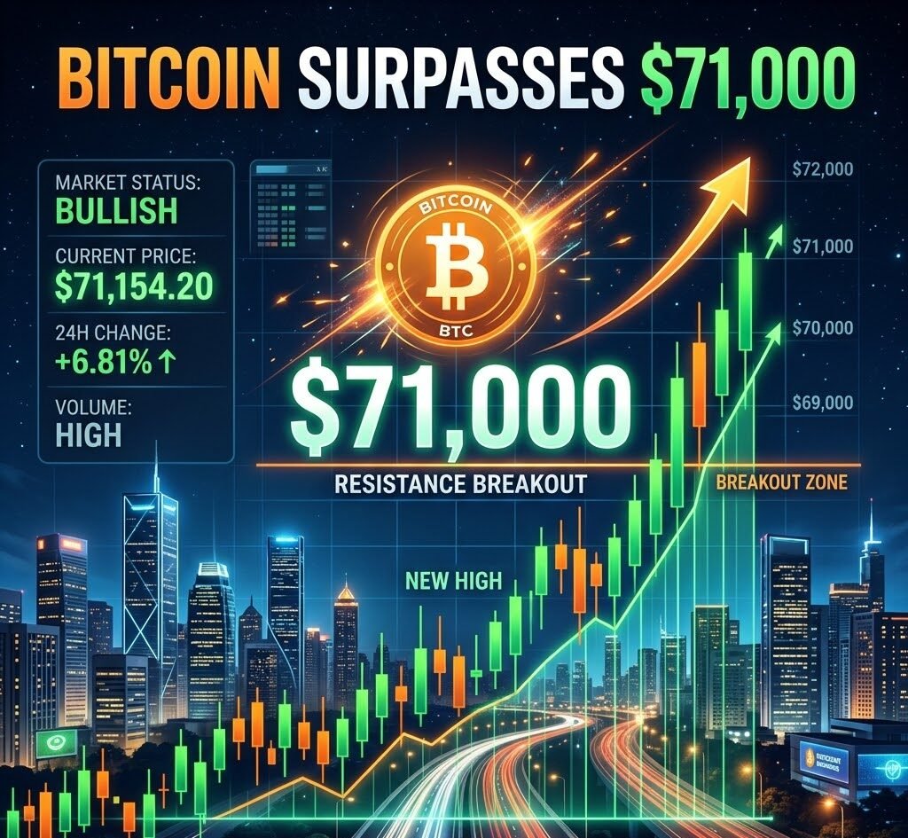 Bitcoin Surpasses $71,000