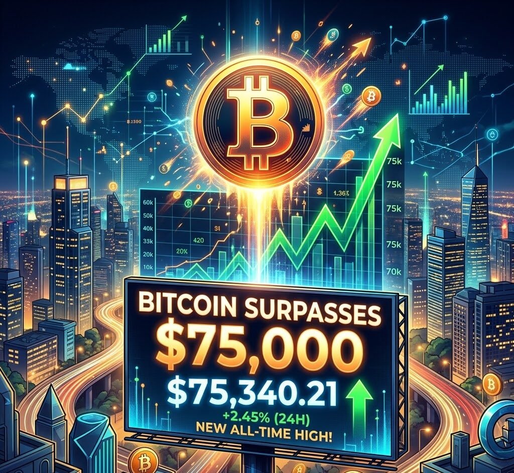 Bitcoin Surpasses $75,000