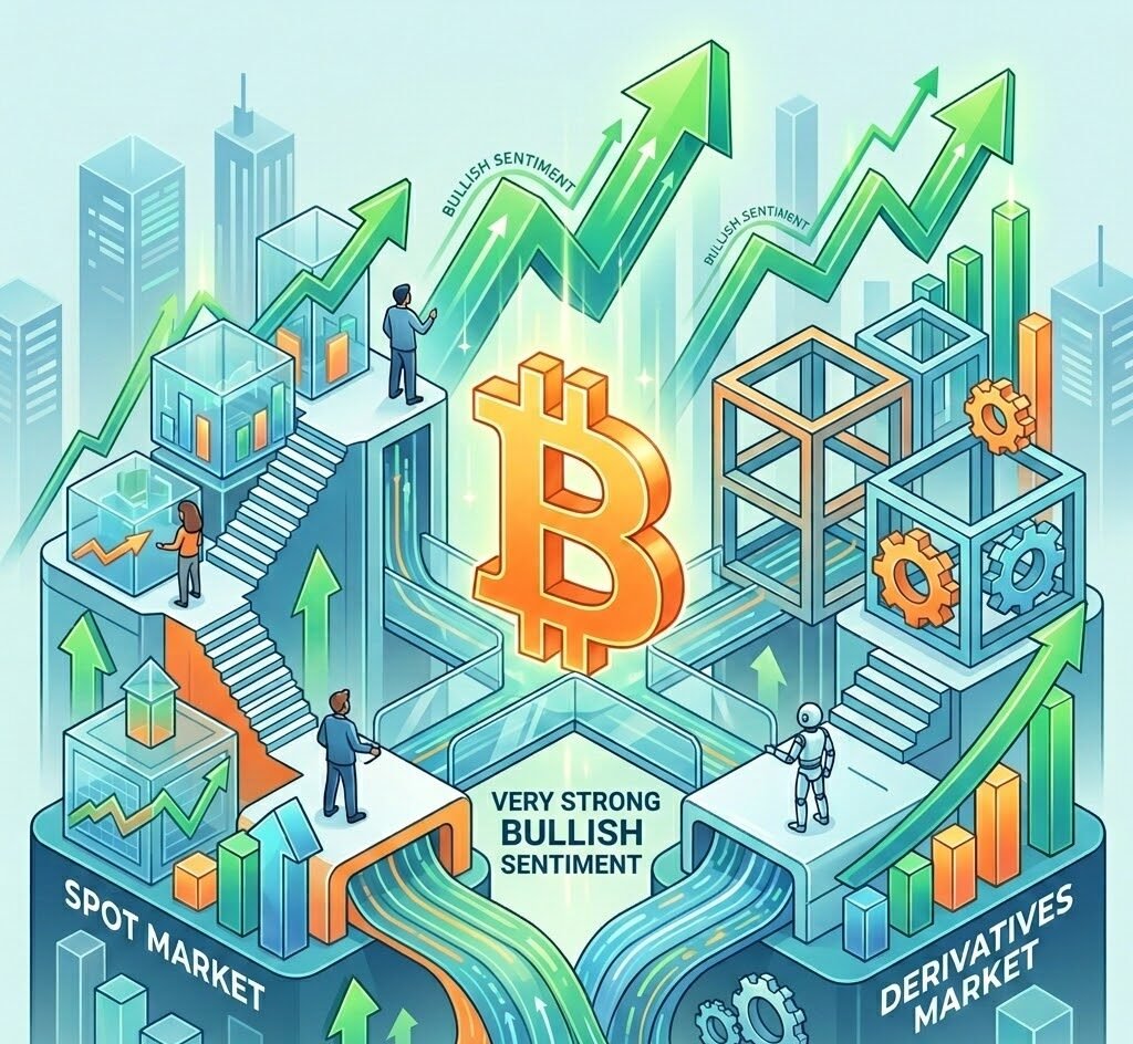 glassnode: Bitcoin Spot and Derivatives Market in Sync, Strong Bullish Sentiment in the Market