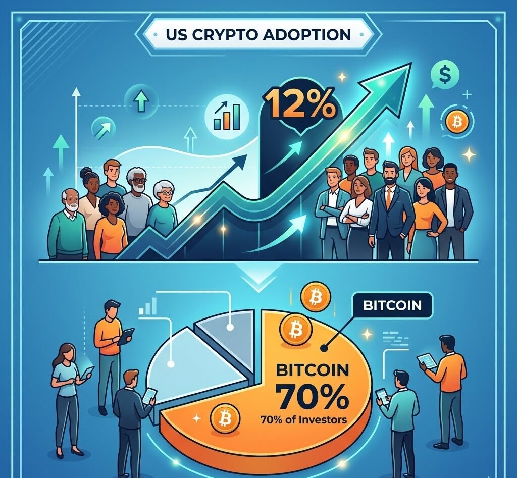 US Cryptocurrency Retail Participation Rate Rises to 12%, 70% of Surveyed Investors Hold Bitcoin