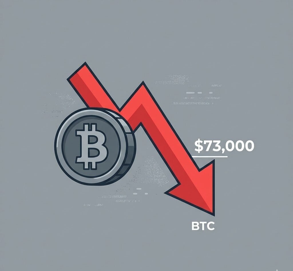 Bitcoin Drops Below $73,000
