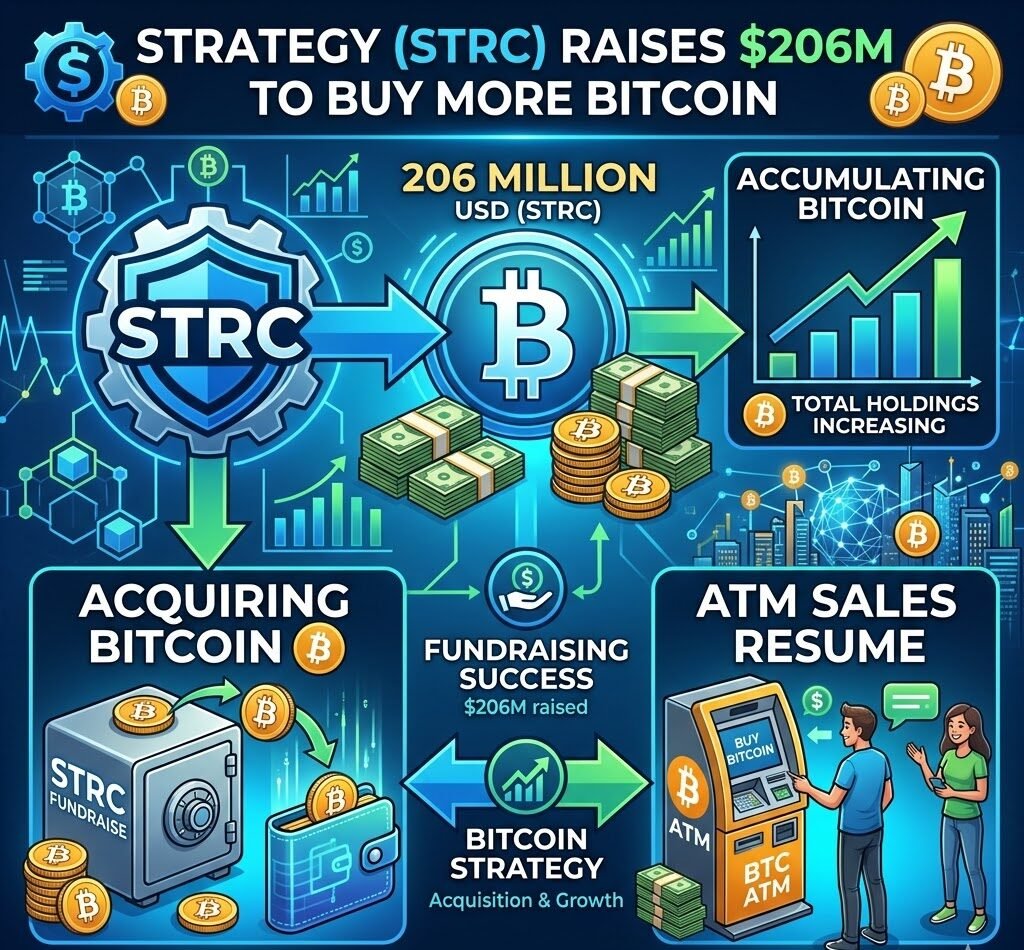 Strategy’s STRC Raises $206M To Buy More Bitcoin As ATM Sales Resume