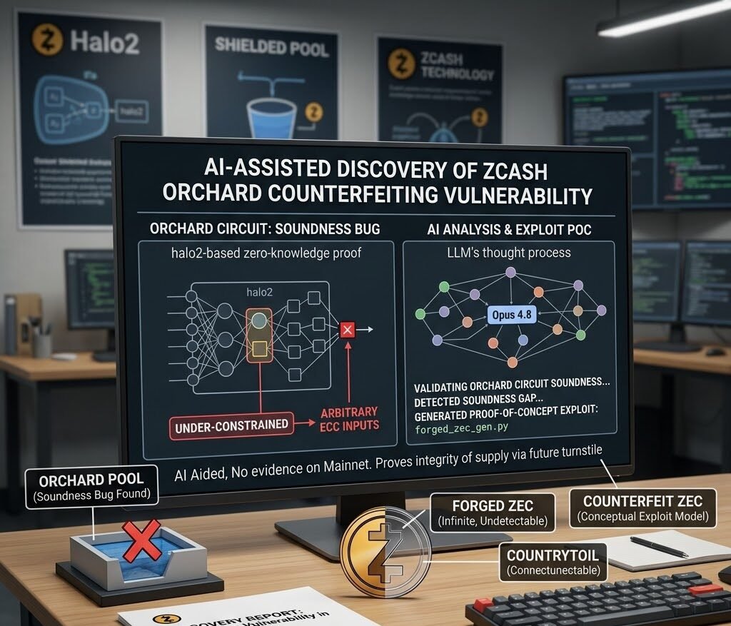 AI Assisted Discovery of Zcash Orchard Counterfeiting Vulnerability