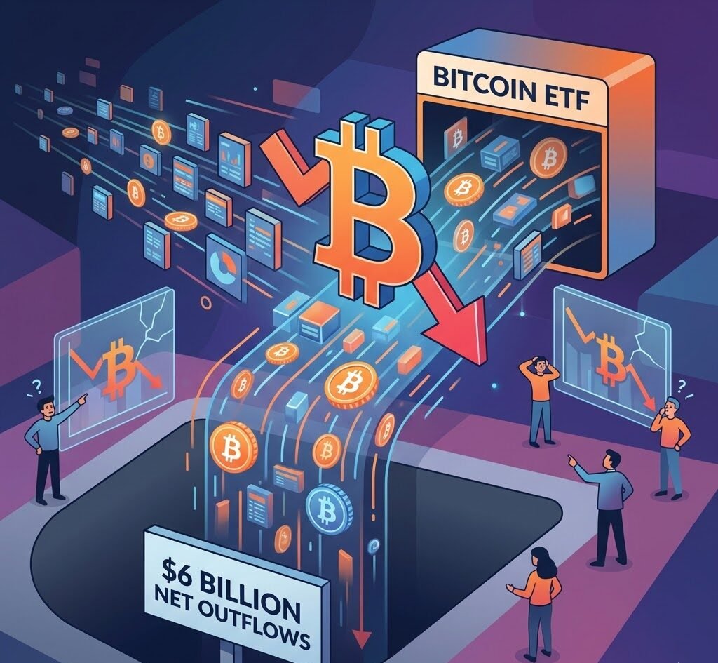 Bitcoin ETFs Record $6 Billion Net Outflows