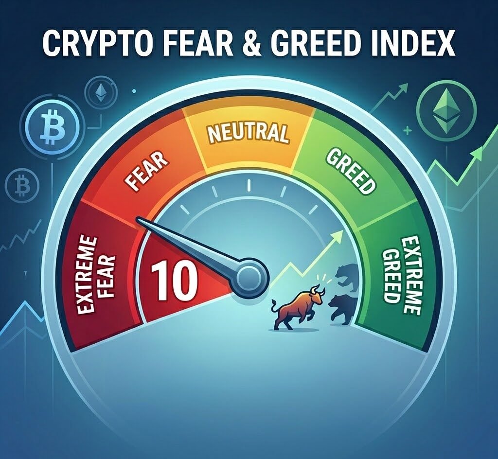 Crypto Fear & Greed Index has risen to 10, with the market showing a slight alleviation of "extreme fear" sentiment.