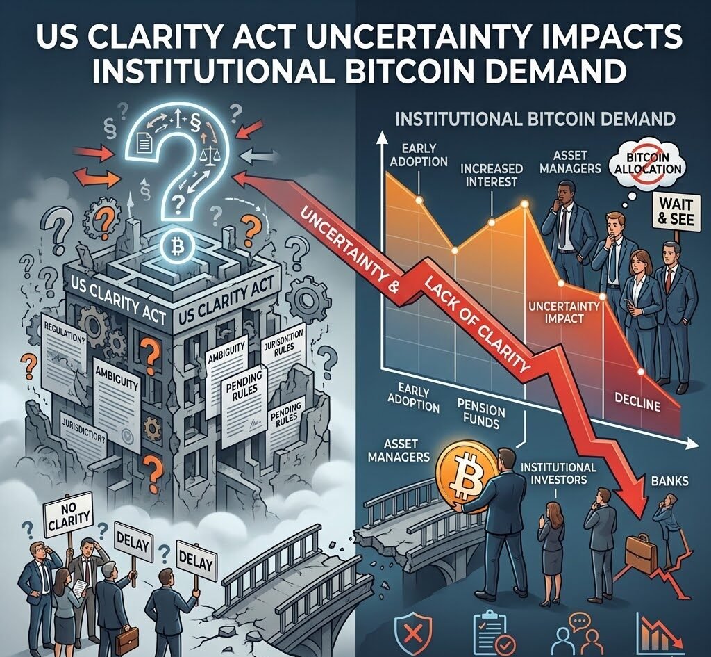 US Clarity Act Uncertainty Impacts Institutional Bitcoin Demand