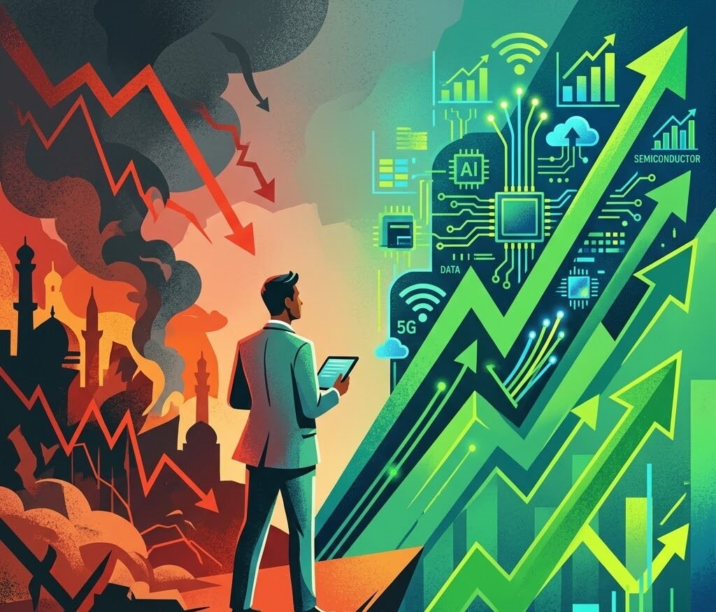 While Middle East tensions remain volatile, market reactions have grown increasingly muted, with investors shifting their focus to tech stocks.
