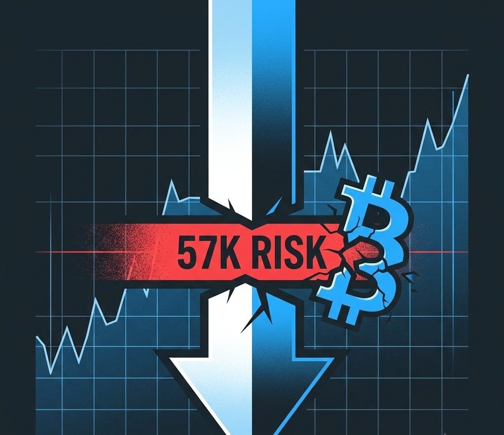 Bitcoin Faces Liquidation Risk Near $57K