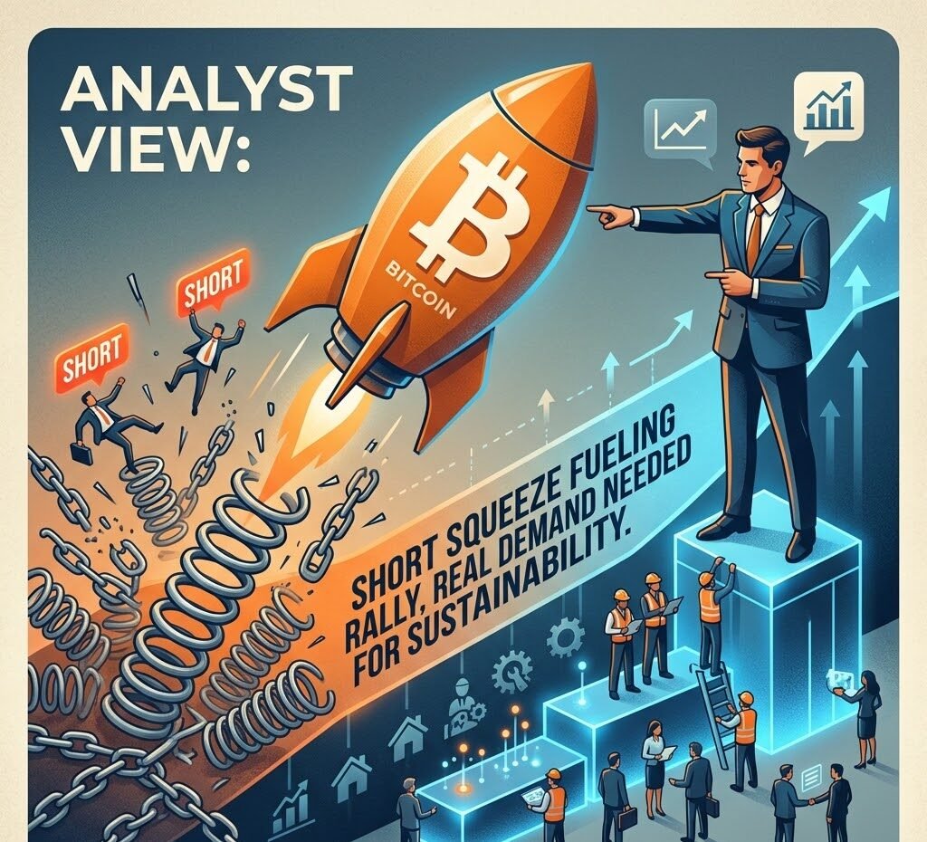 Analyst: Bitcoin’s current rally is fueled by a short squeeze, with future market performance still requiring real demand to underpin.