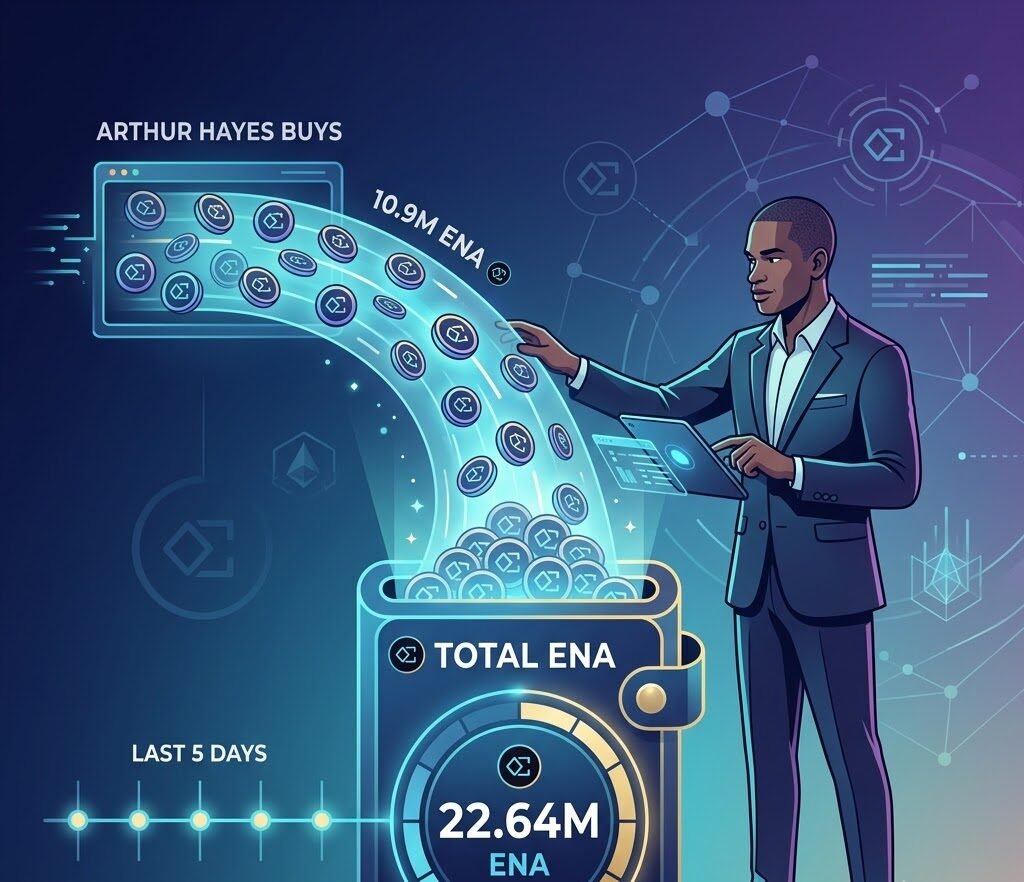 Arthur Hayes buys another 10.9 million ENA tokens, bringing his total purchases over the past five days to 22.64 million ENA tokens.