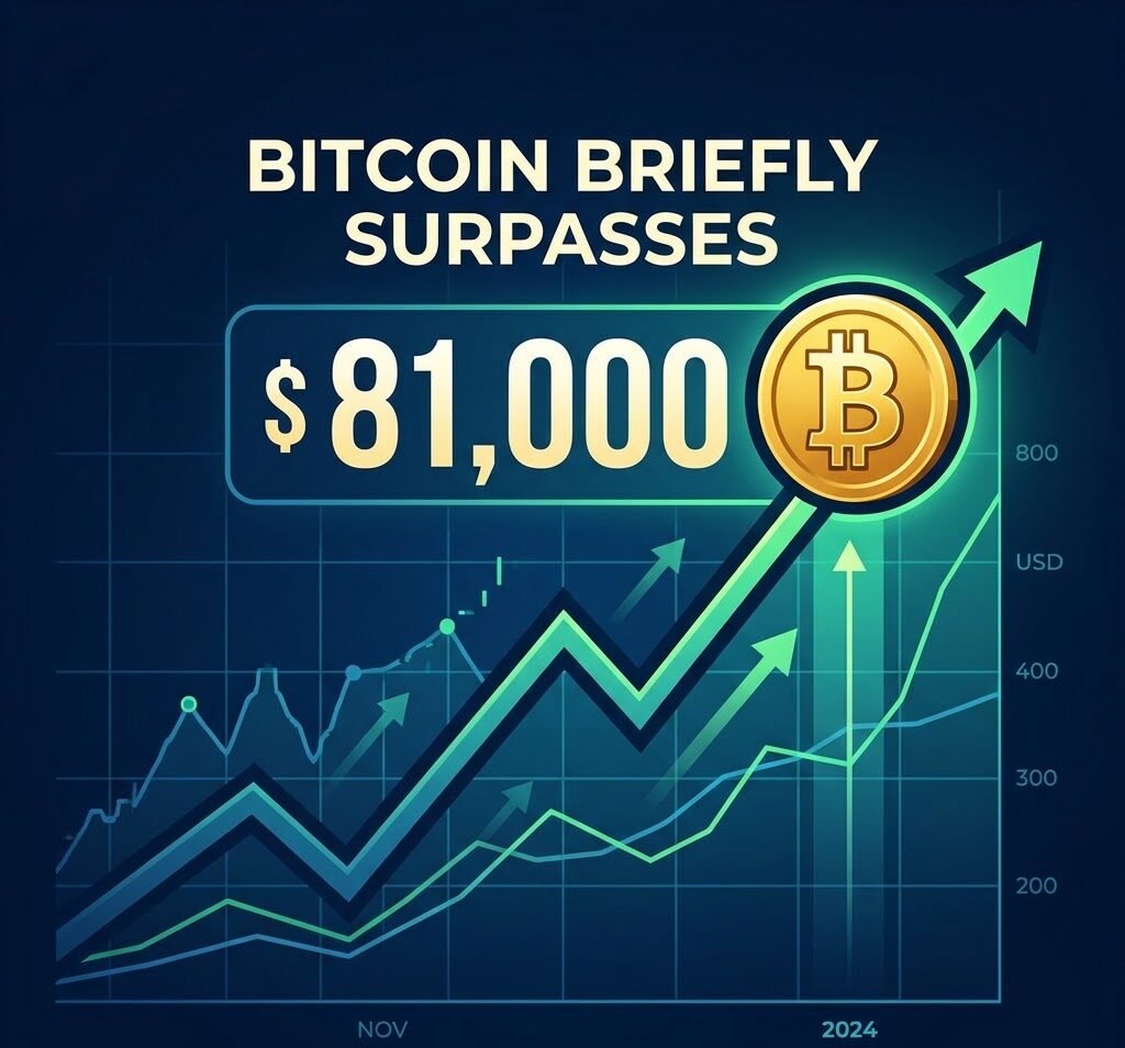Bitcoin Briefly Surpasses $81,000 Amidst Market Rally