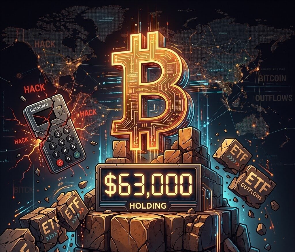 Bitcoin Holds $63,000 Amid Coldcard Hack and ETF Outflows