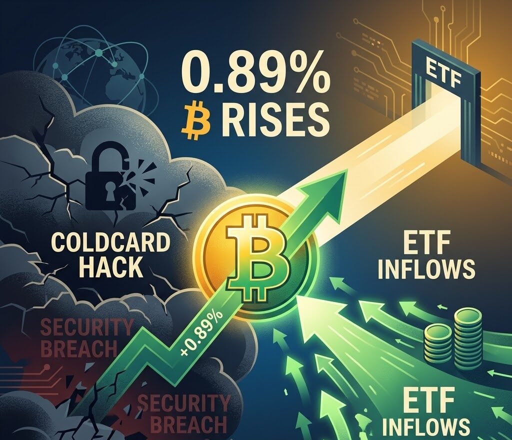 Bitcoin Rises 0.89% Amid Coldcard Hack and ETF Inflows