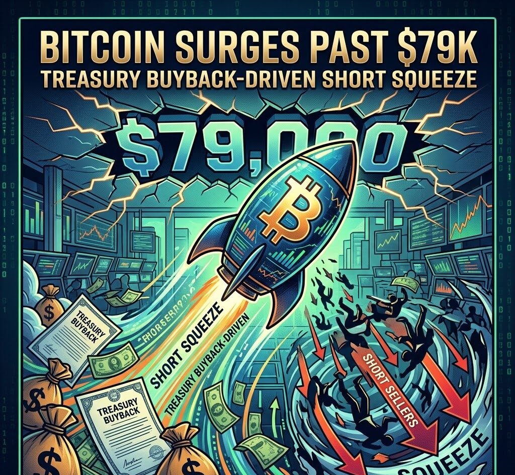 Bitcoin Surges Past $79K on Treasury Buyback-Driven Short Squeeze