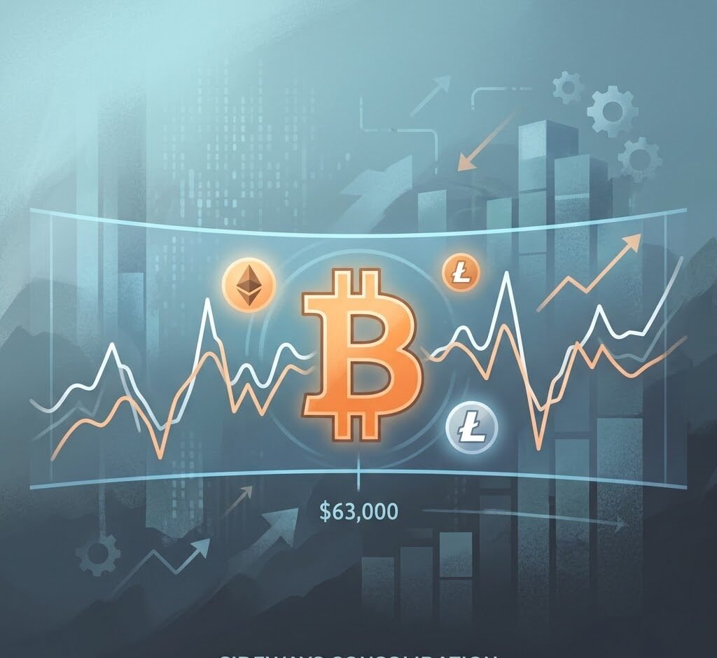 The crypto market is in sideways consolidation with minor fluctuations, with Bitcoin continuing to accumulate positions around $63,000, as the market awaits a directional breakout.