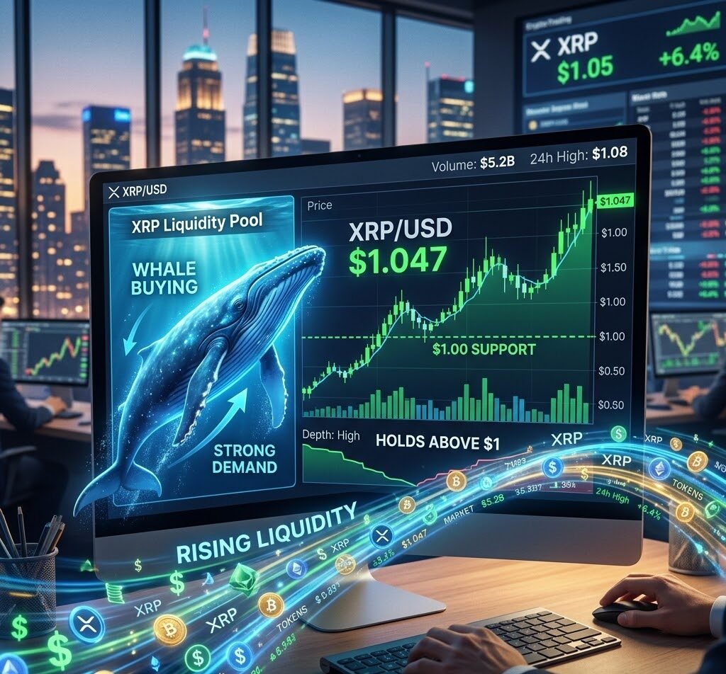 XRP Holds Above $1 Amidst Whale Buying and Rising Liquidity