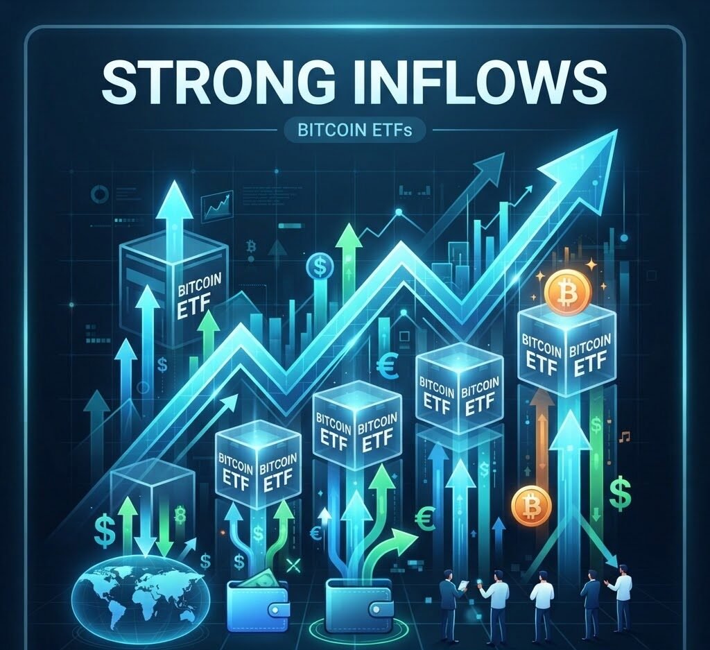 Bitcoin ETFs See Strong Inflows; Strategy and Strive Expand Holdings
