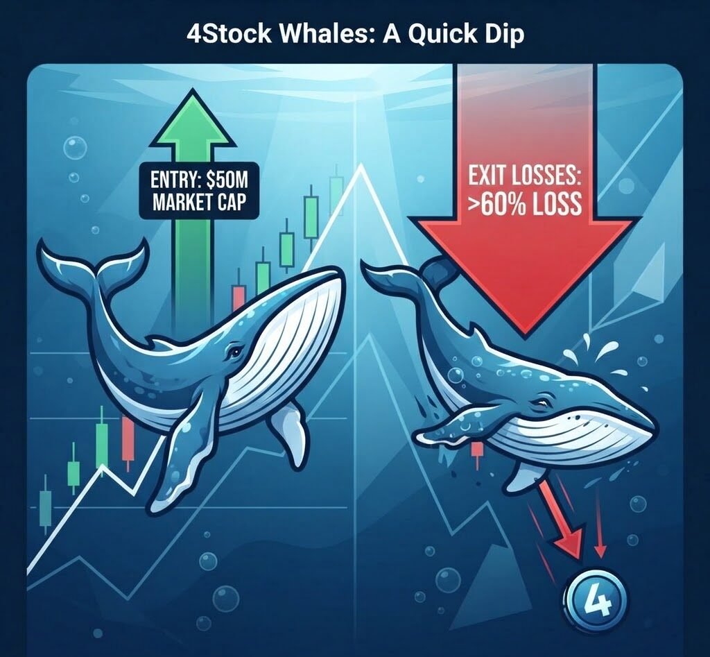 A whale entered 4Stock at a $50 million market cap, cut their losses and exited this morning, taking a loss of over 60%.