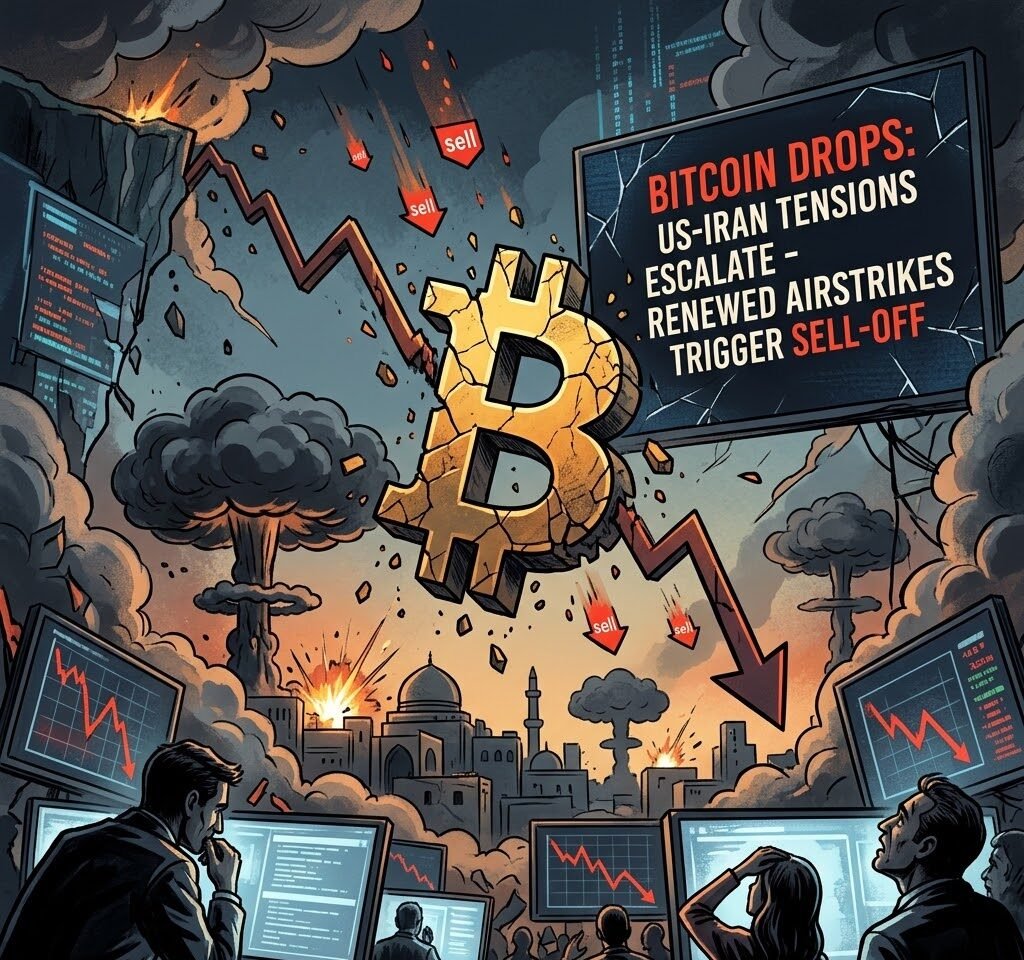 Bitcoin Drops as US-Iran Tensions Escalate and Renewed Airstrikes Trigger Sell-Off