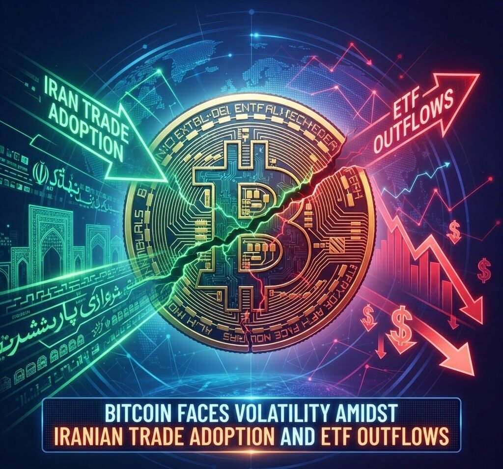 Bitcoin Faces Volatility Amidst Iranian Trade Adoption and ETF Outflows