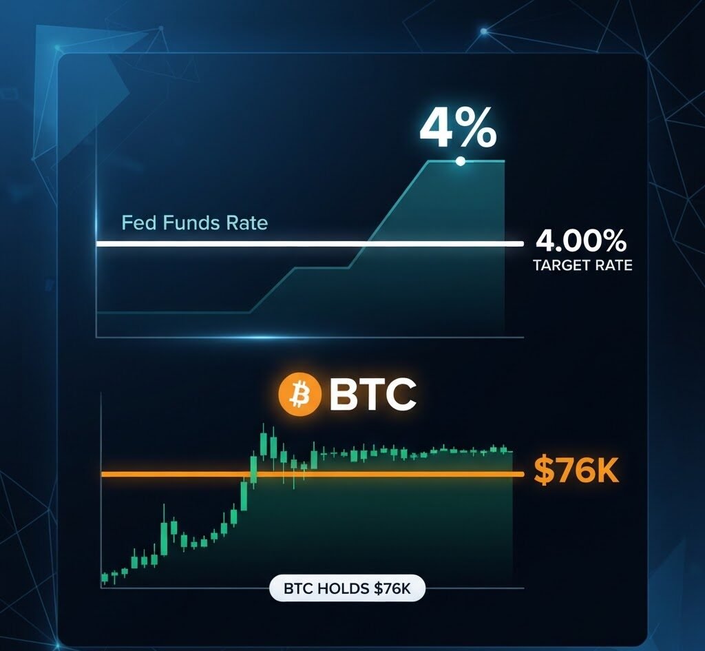 Fed Hikes Rates to 4%, Bitcoin Holds $76K