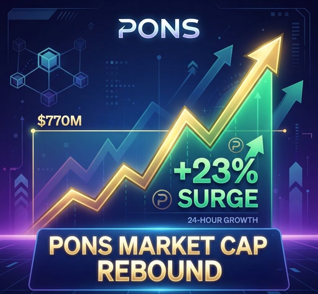 PONS market cap rebounds past $770 million, surging over 23% in 24 hours.