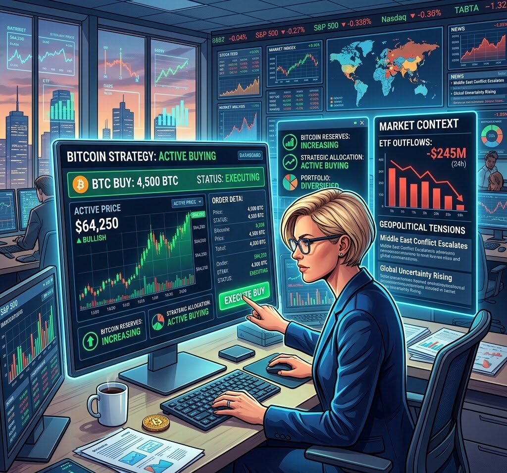 Strategy Resumes Bitcoin Buying Amidst ETF Outflows and Geopolitical Tensions