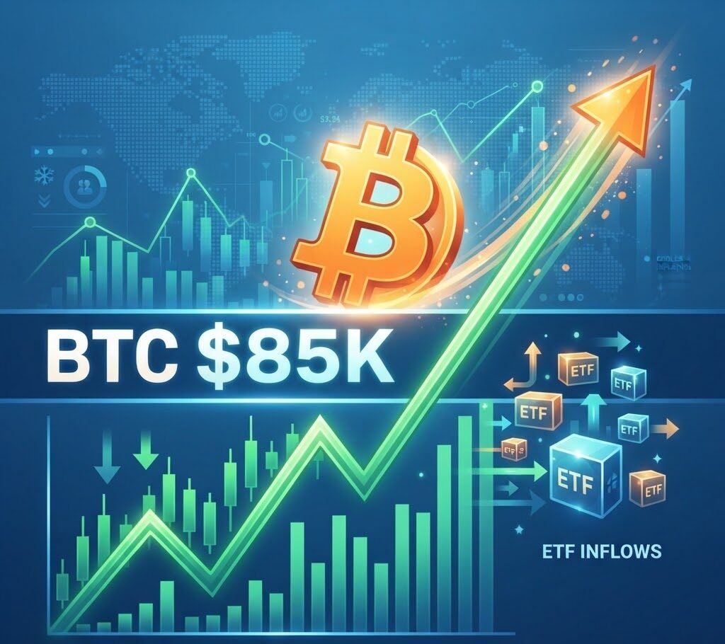 Bitcoin Surges Past $85K on Cooler Inflation Data Amid Strong ETF Inflows