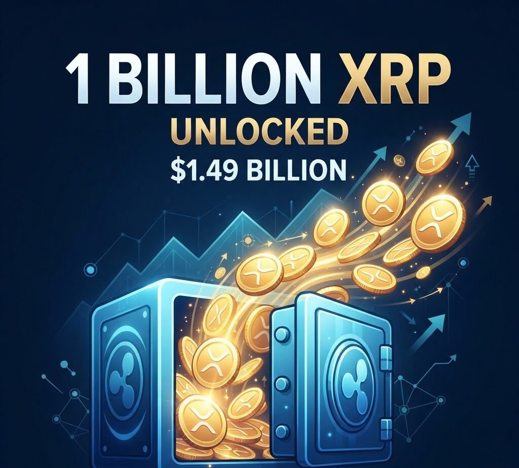 Ripple unlocks 1 billion XRP tokens, valued at approximately $1.49 billion.